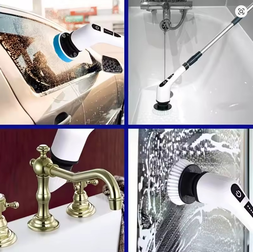 9 in 1 Electric Cleaning Brush Rotating Scrubber Bathroom Floor Tile Cleaner