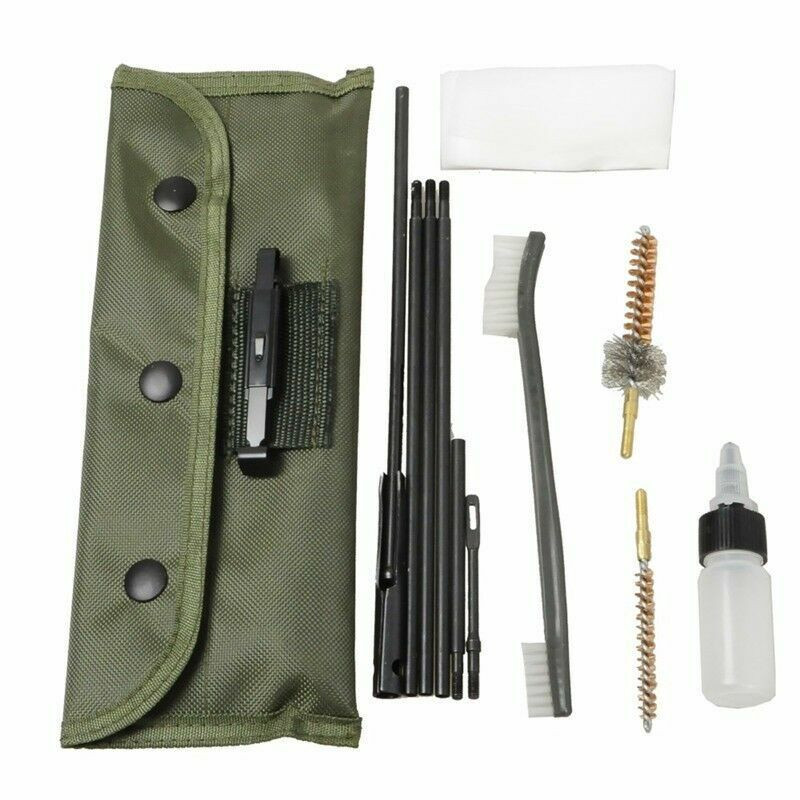 10 Pcs .22 22LR .223 556 Rifle Gun Cleaning Kit Nylon Brush Cleaner with Pouch