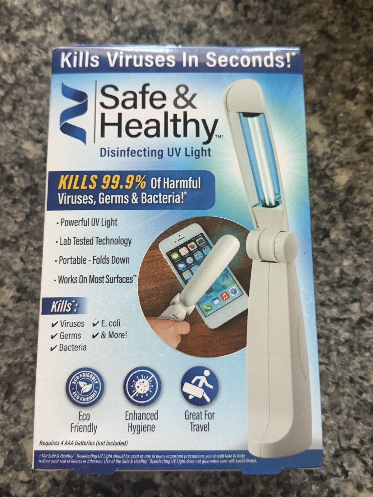 Light Disinfecting Sterilizing Handheld Portable UVC Ultra Violet LED Lamp New