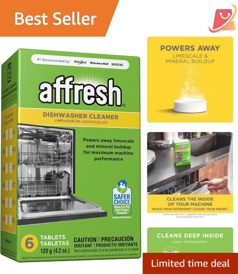 Septic-Safe Dishwasher Cleaner Tablets – 6 Citrus-Infused Tablets for All Models