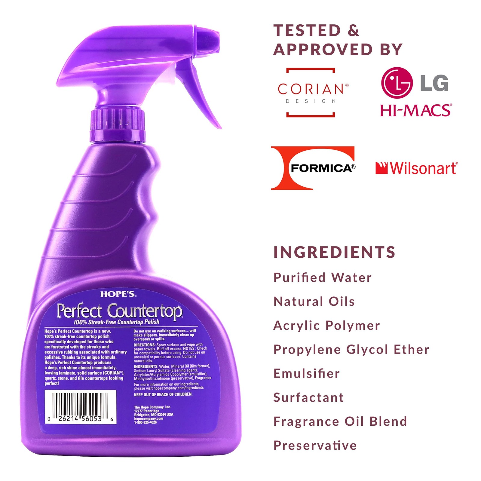 HOPE’S Perfect Countertop Cleaner and Polish – 11 Fl Oz (Pack of 2)