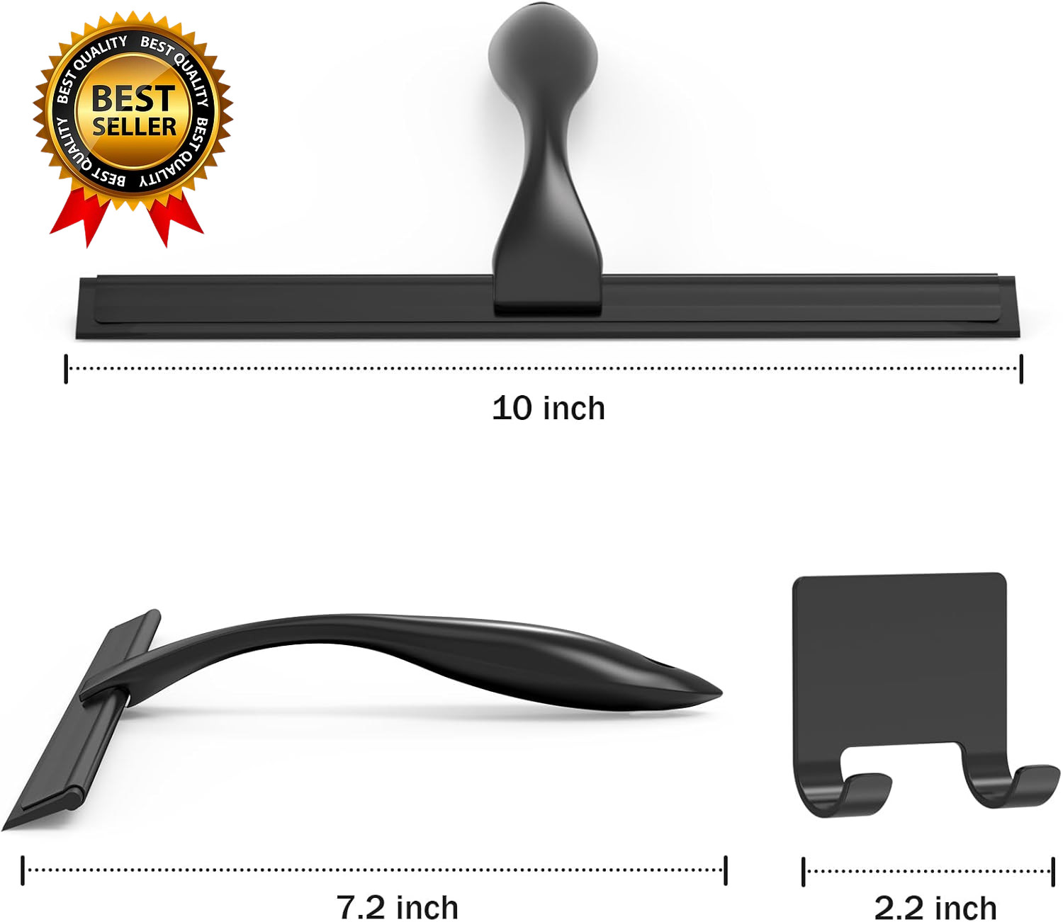 All-Purpose Stainless Steel Shower Squeegee for Shower Glass Door with Adhesive