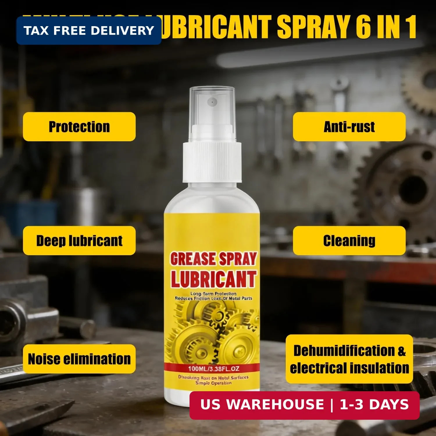 2Pcs Anti-Rust Lubricant Spray & Rust Remover, Rust Remover Spray for Metal, Mul