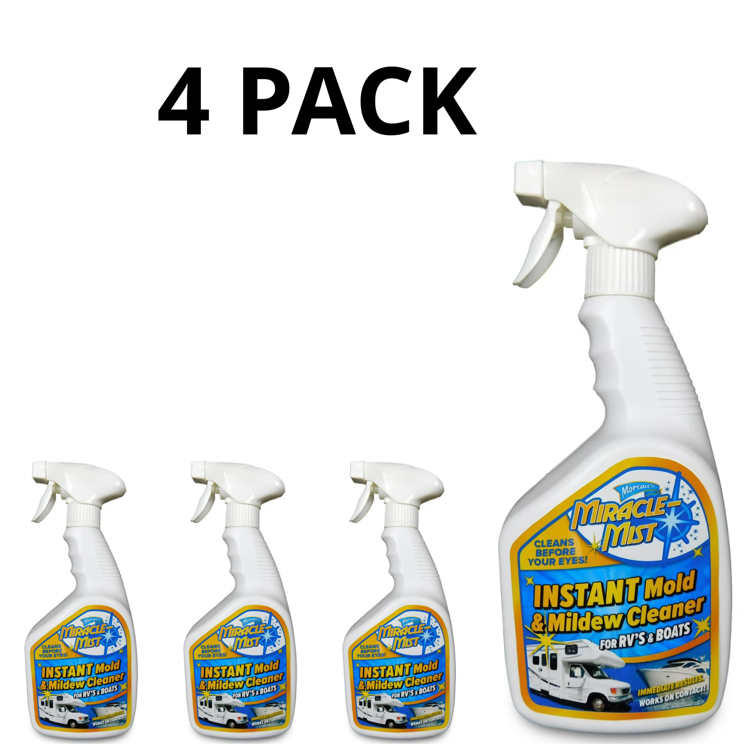 Miraclemist Instant, Mold & Mildew Spray Remover for RV & Boat’S Exterior, 32 oz
