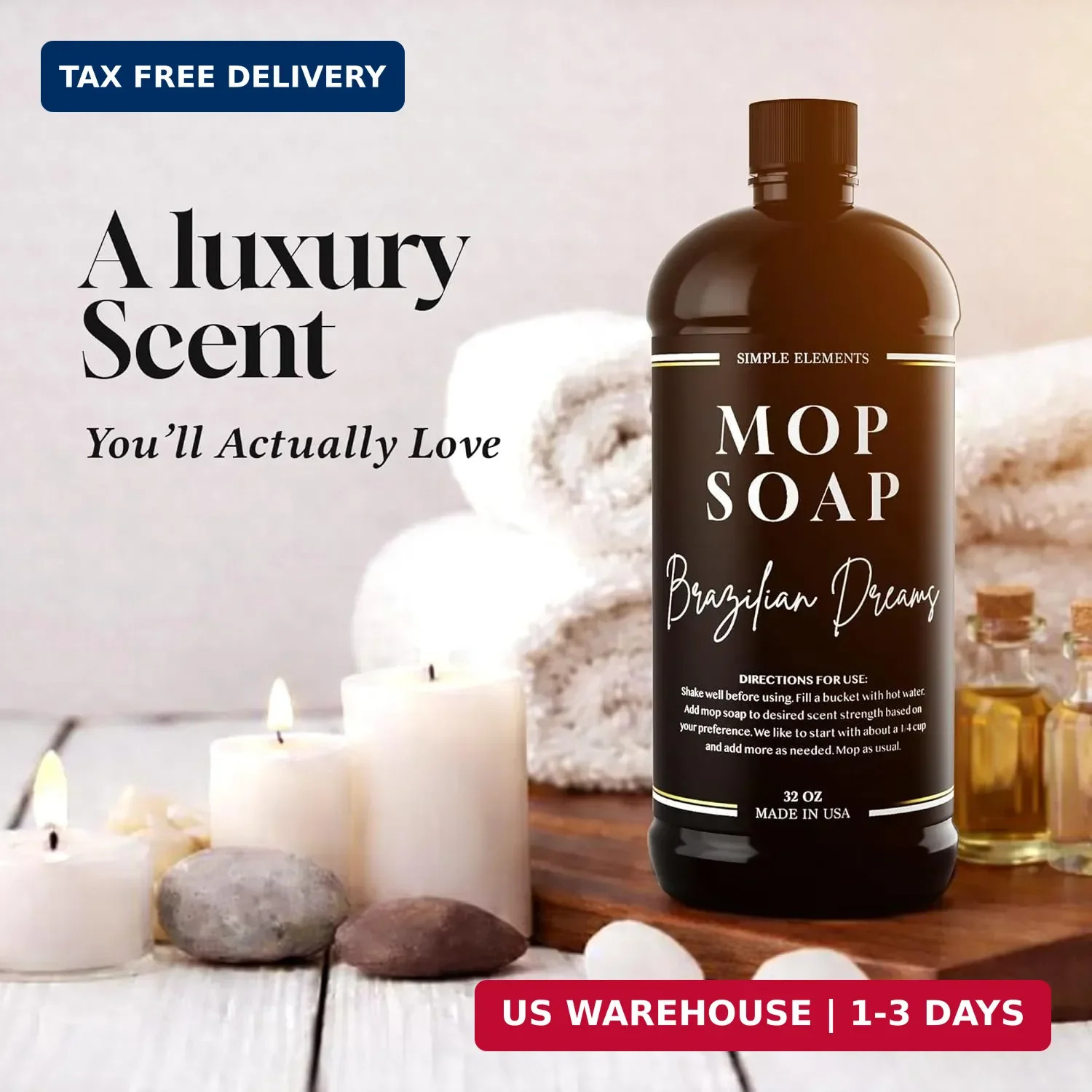 Luxury Mop Soap – Highly Scented Floor Cleaner, Concentrated Formula, No Streaks