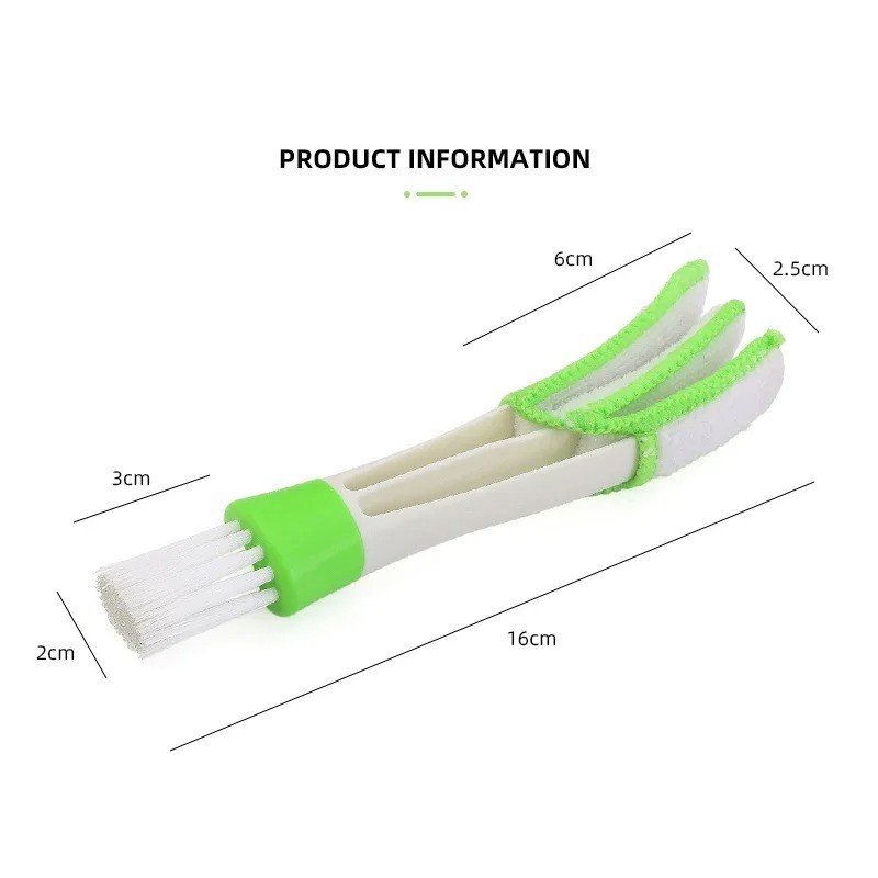 Portable Double End Car Vent Brush Computer Dust Cleaner Window Air Con Blinds