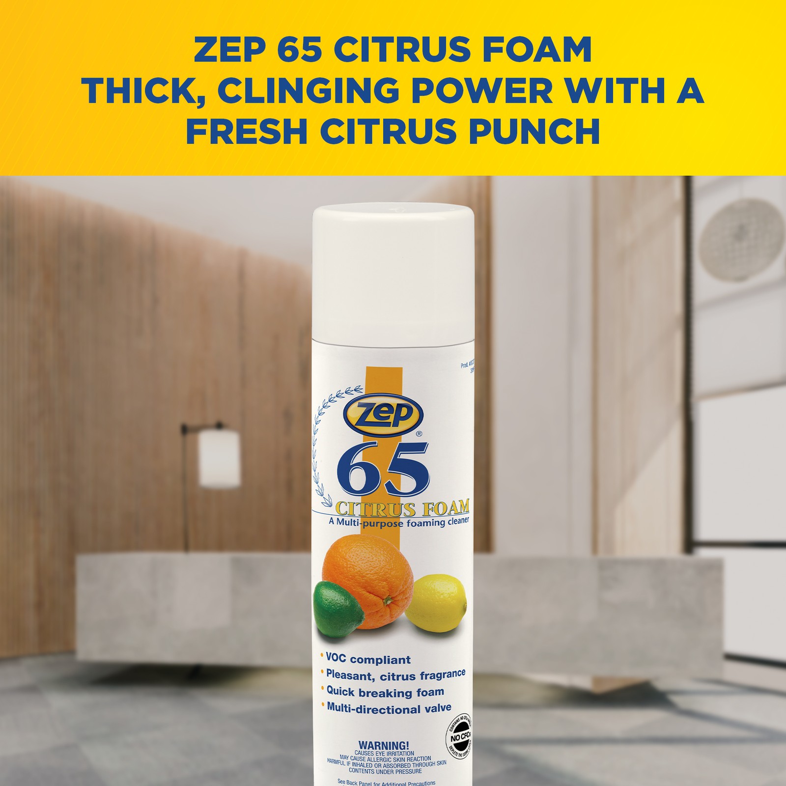 Zep 65 Foaming Citrus Multi-Purpose Cleaner – 18 oz (Case of 12) 3701 – Great