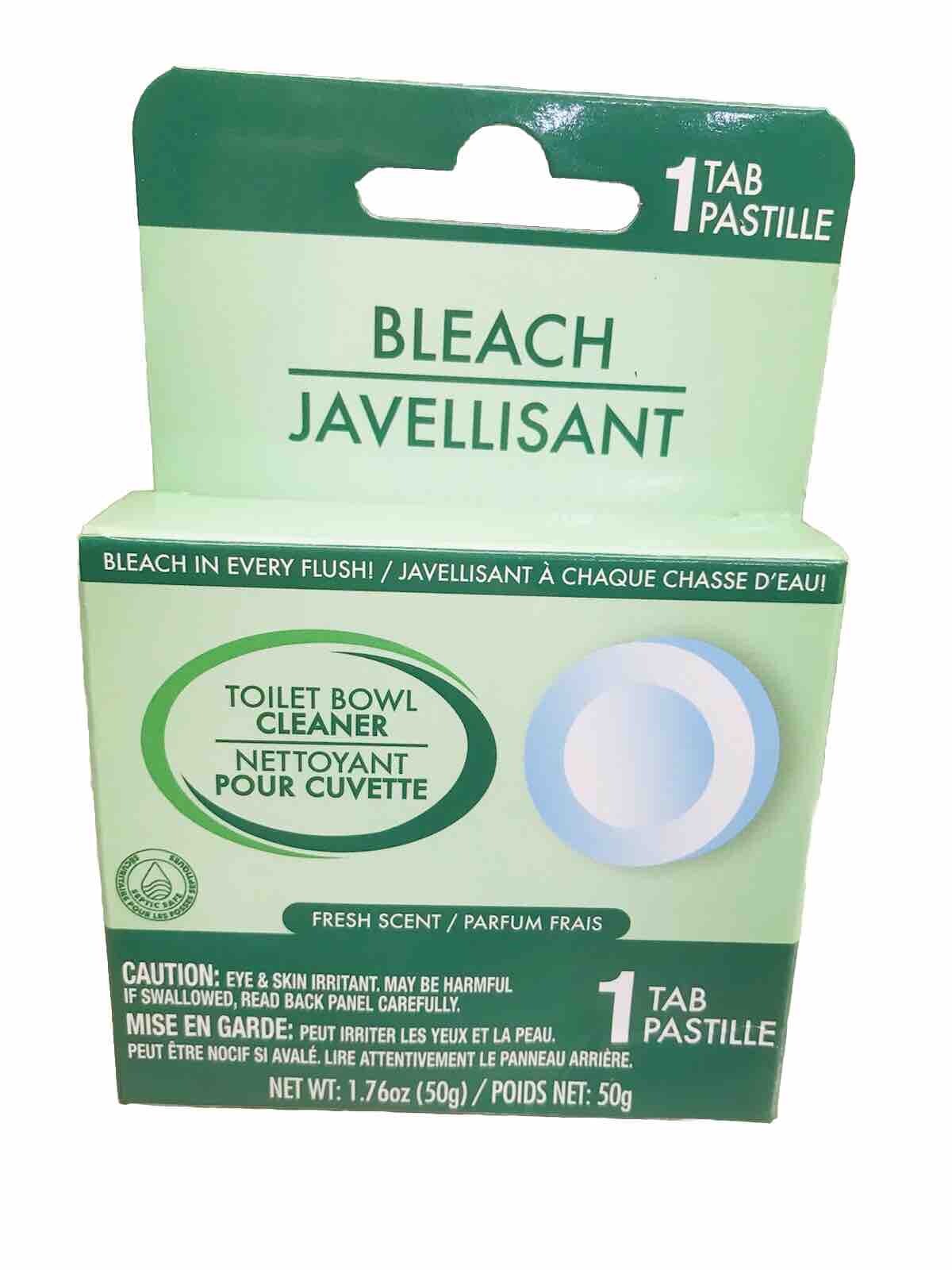 Bleach Toilet Bowl Cleaner Fresh Clean Scent 1 Tablet Septic Safe
