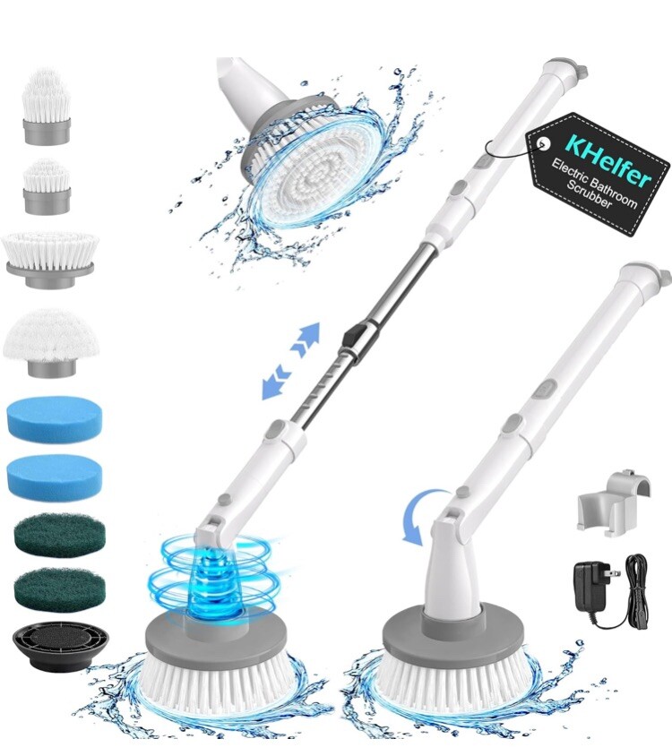 kHelfer Electric Spin Scrubber Kh8 2024 Upgrade Cordless Shower Scrubber 8 Re…