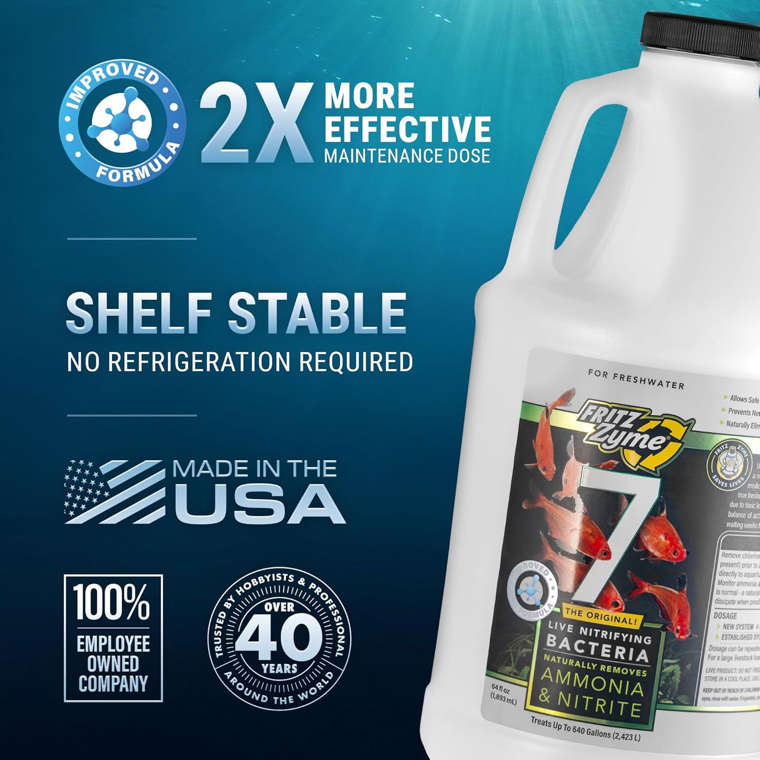 Fritzzyme 7 Live Nitrifying Bacteria Naturally Removes Amonia & Nitrite for Fres