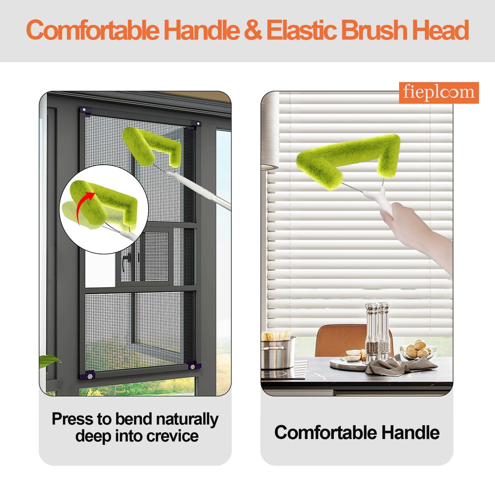 Window Screen Cleaning Brush With 62in Extension Pole Innovative Fibre Mesh Scre