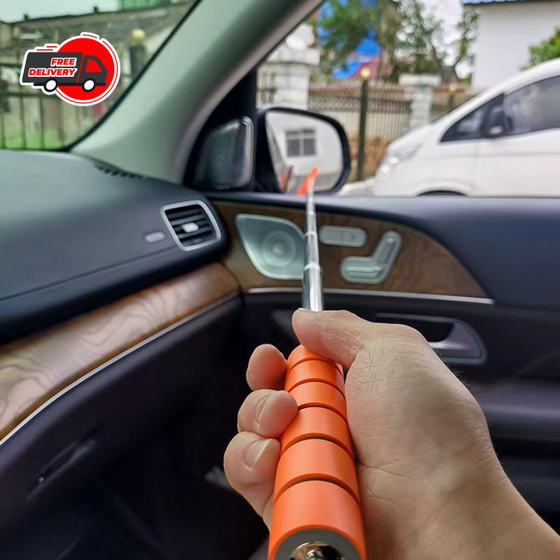 Car Rearview Mirror Wiper Telescopic Cleaning Brush Stainless Steel Retractable