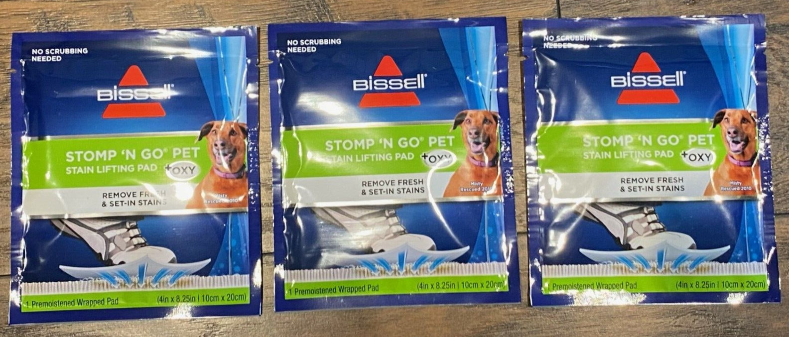 Bissell Stomp N Go Pet Lifting Pads Oxy for Stain Removal Carpet 3-PACK