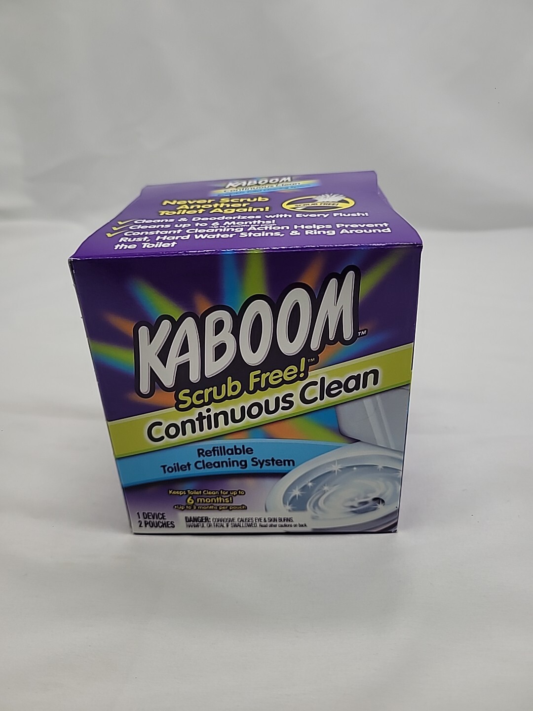Kaboom Scrub Free! Toilet Bowl Cleaner System with 2 Refills brand new sealed