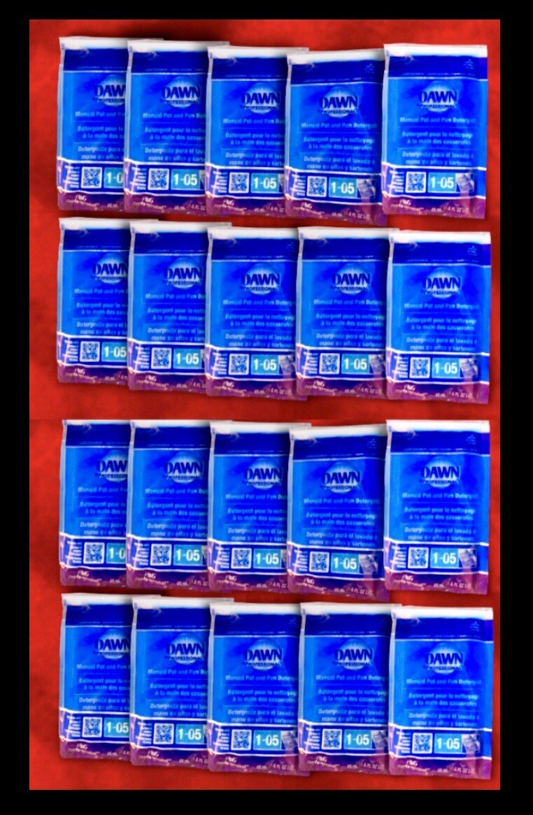 20pk Dawn professional dish detergent Manual Pot & Pan Concentrate 1.5oz/44ml Ea