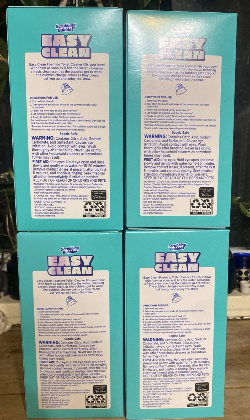 4 Boxes = 8 Easy Clean Foaming Toilet Bowl Cleaner, Easy Drop in Powder Pouches