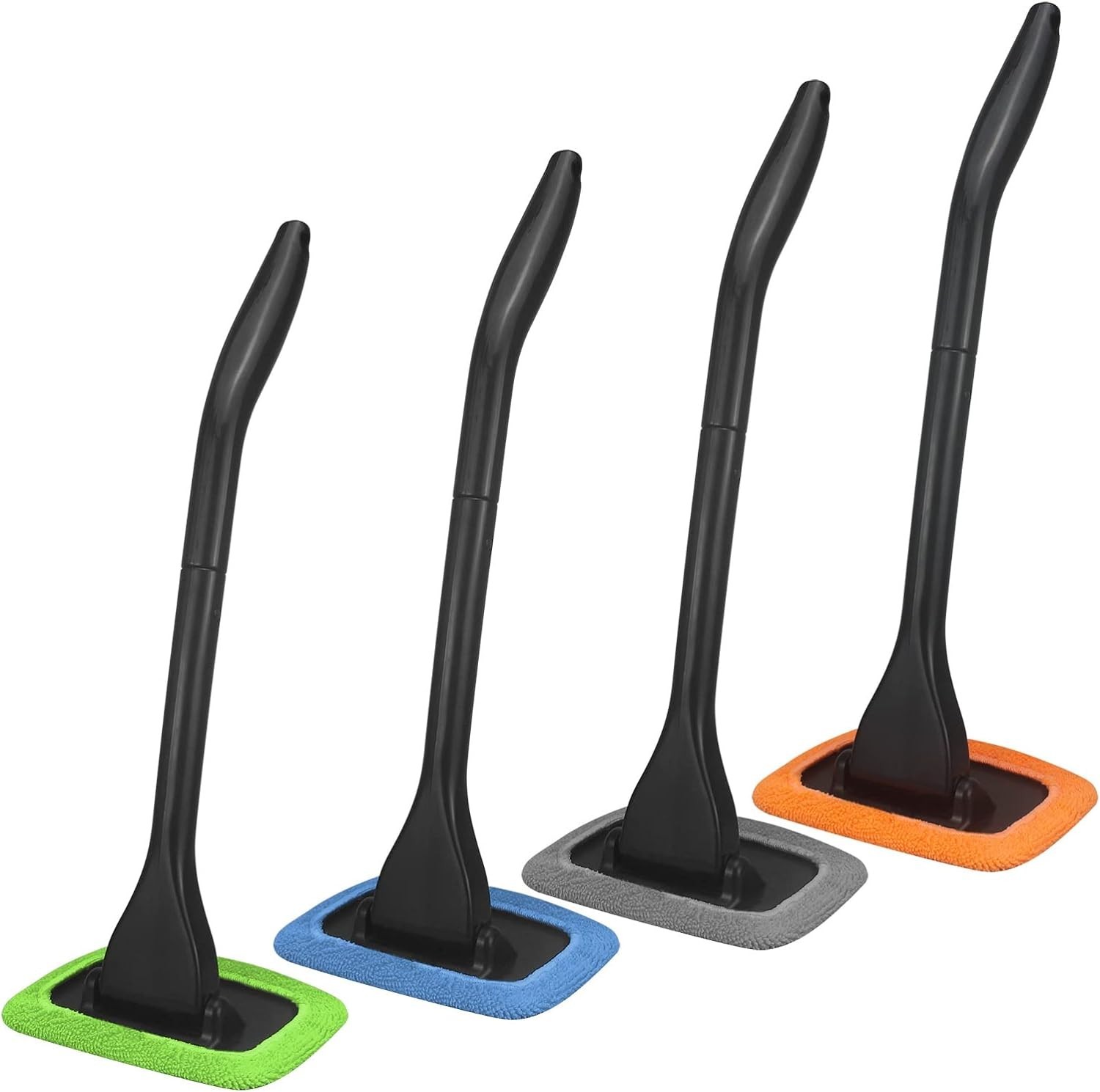 Multi-Use Windshield Cleaner with Extendable Handle & 4 Reusable Microfiber Pads