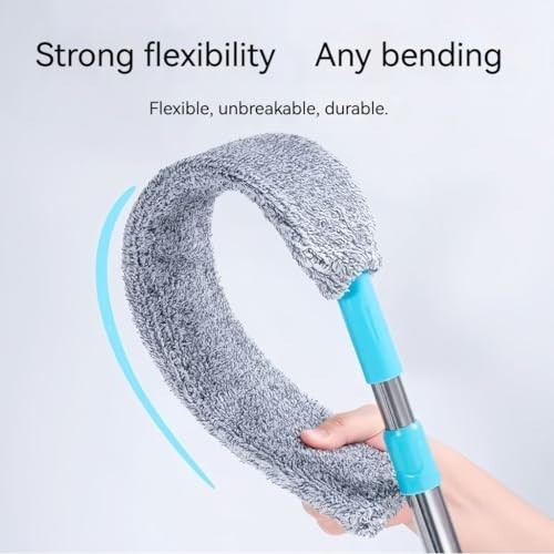 Retractable Gap Duster with 60″ Pole, Flexible Microfiber Brush for Appliances &