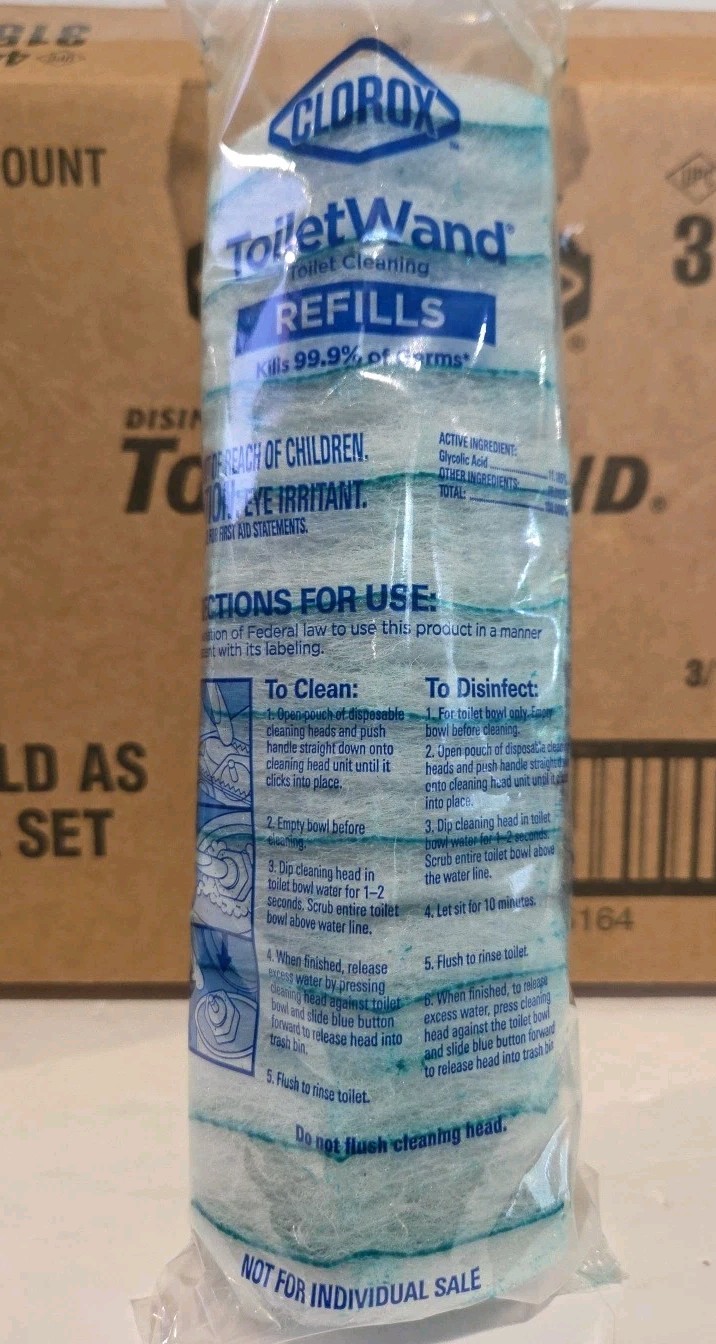 Clorox ToiletWand Scrubbing Cleaning Pad/Head Disposable Refills Lot 90pc/3 Case