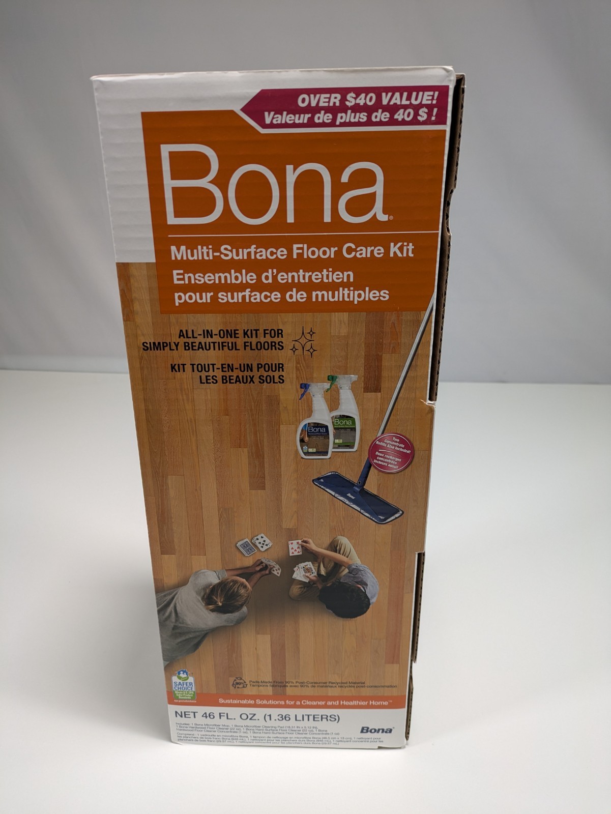 Bona Multi-Surface Floor Care Mop Kit Cleaning Hardwood Wod Tile Laminate Floors