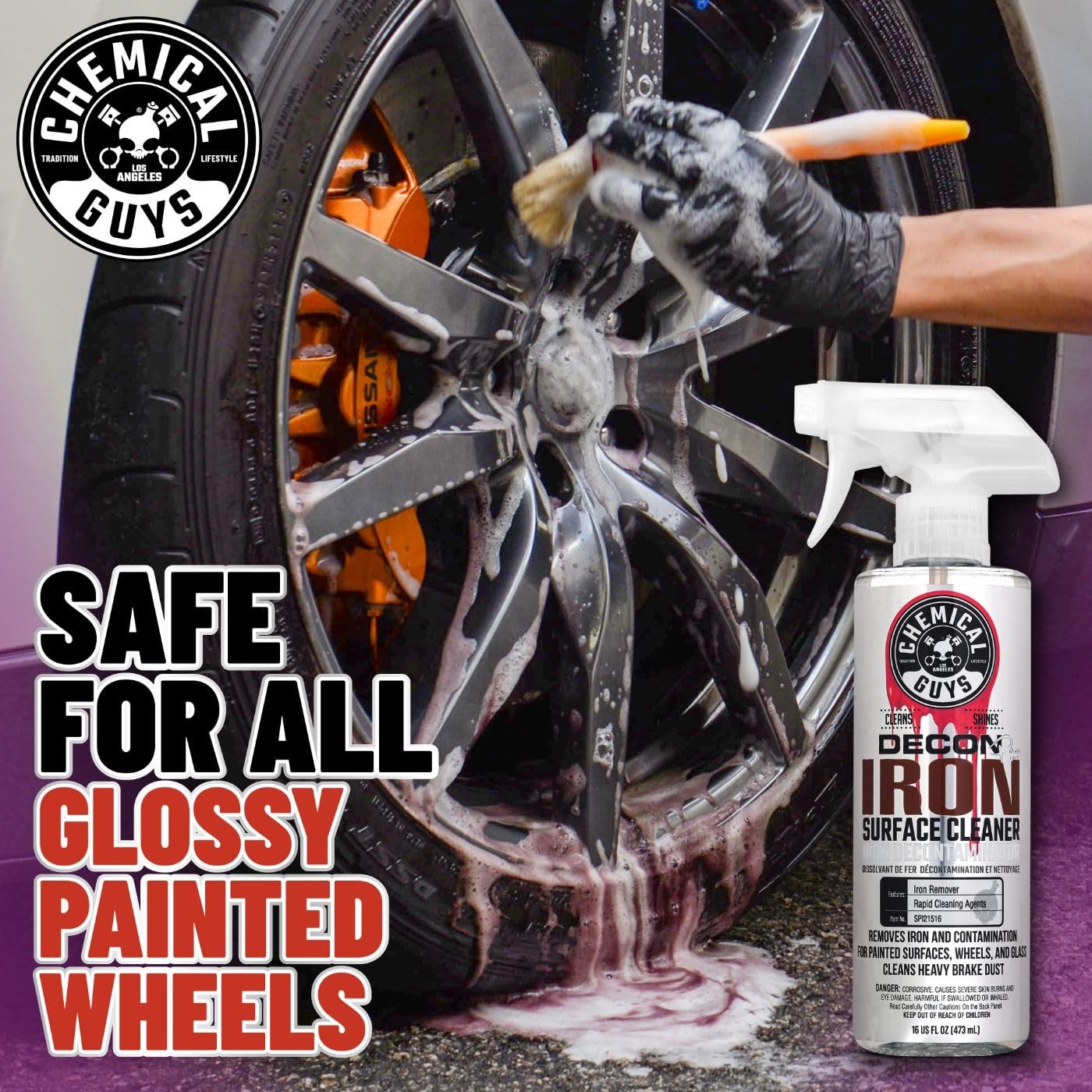 HeavyDuty Iron Remover Wheel Cleaner 16 oz Purple ColorChanging for Auto Detai