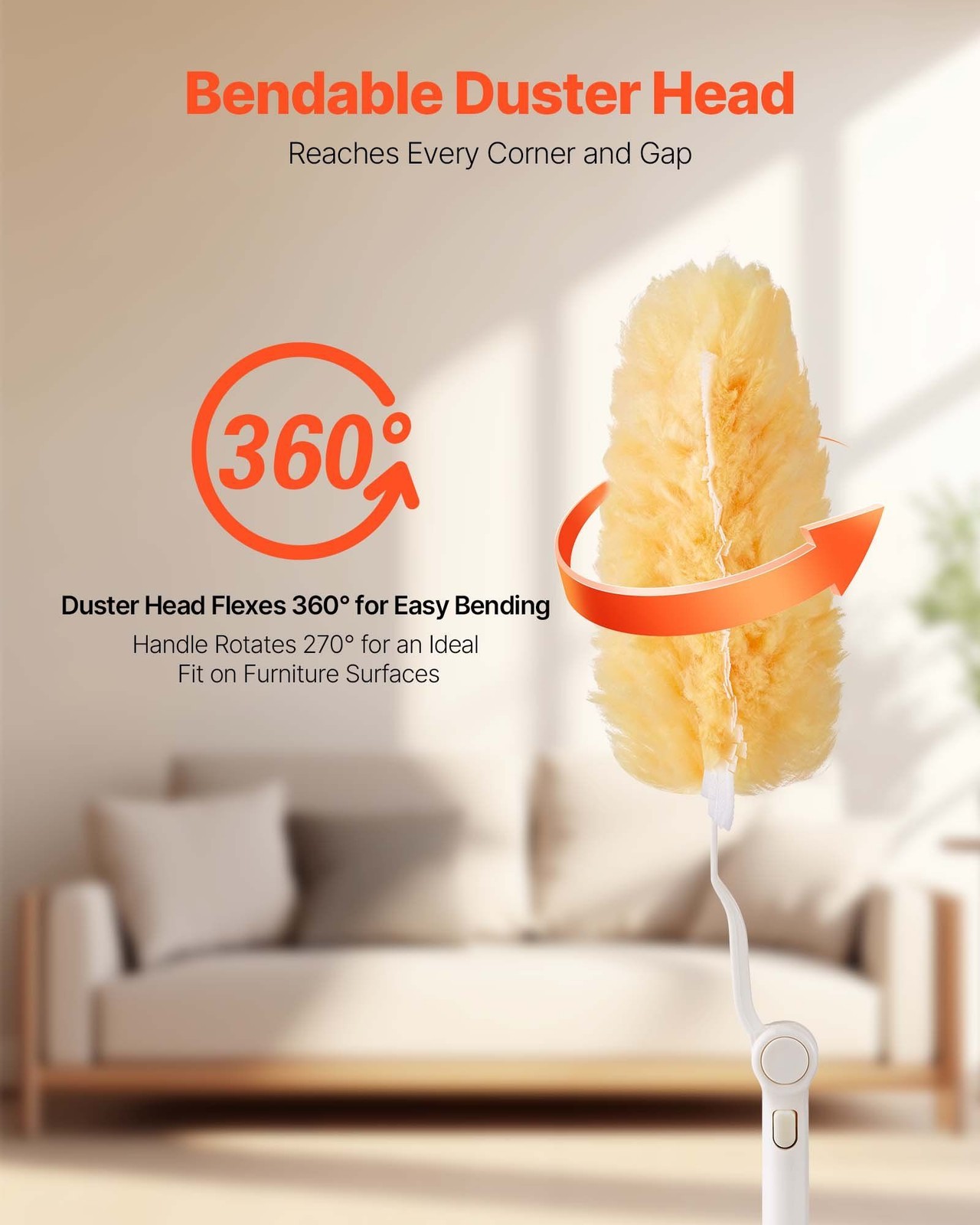 Reusable Non-Woven Duster 3 ft Extendable Handle 10 Refills 360° Cleaning
