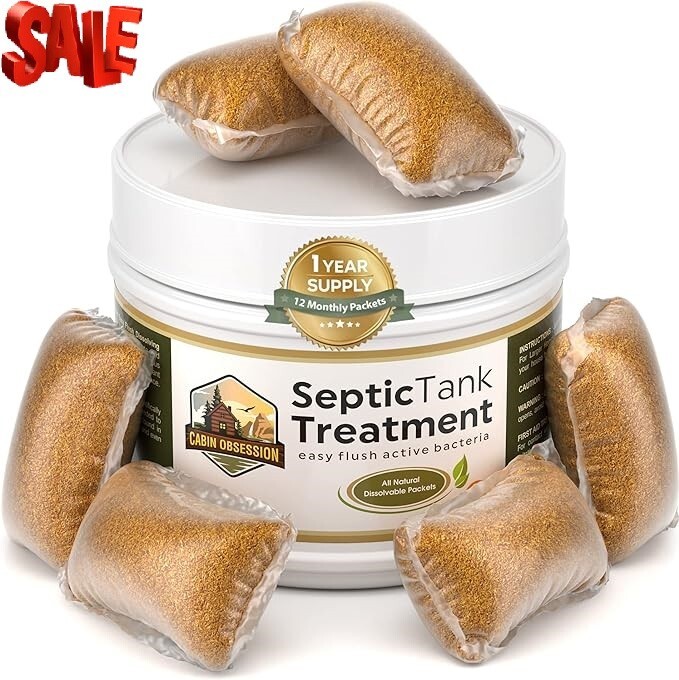 Septic Tank Treatment – 1 Year Supply of Dissolvable Easy Flush Live Bacteria