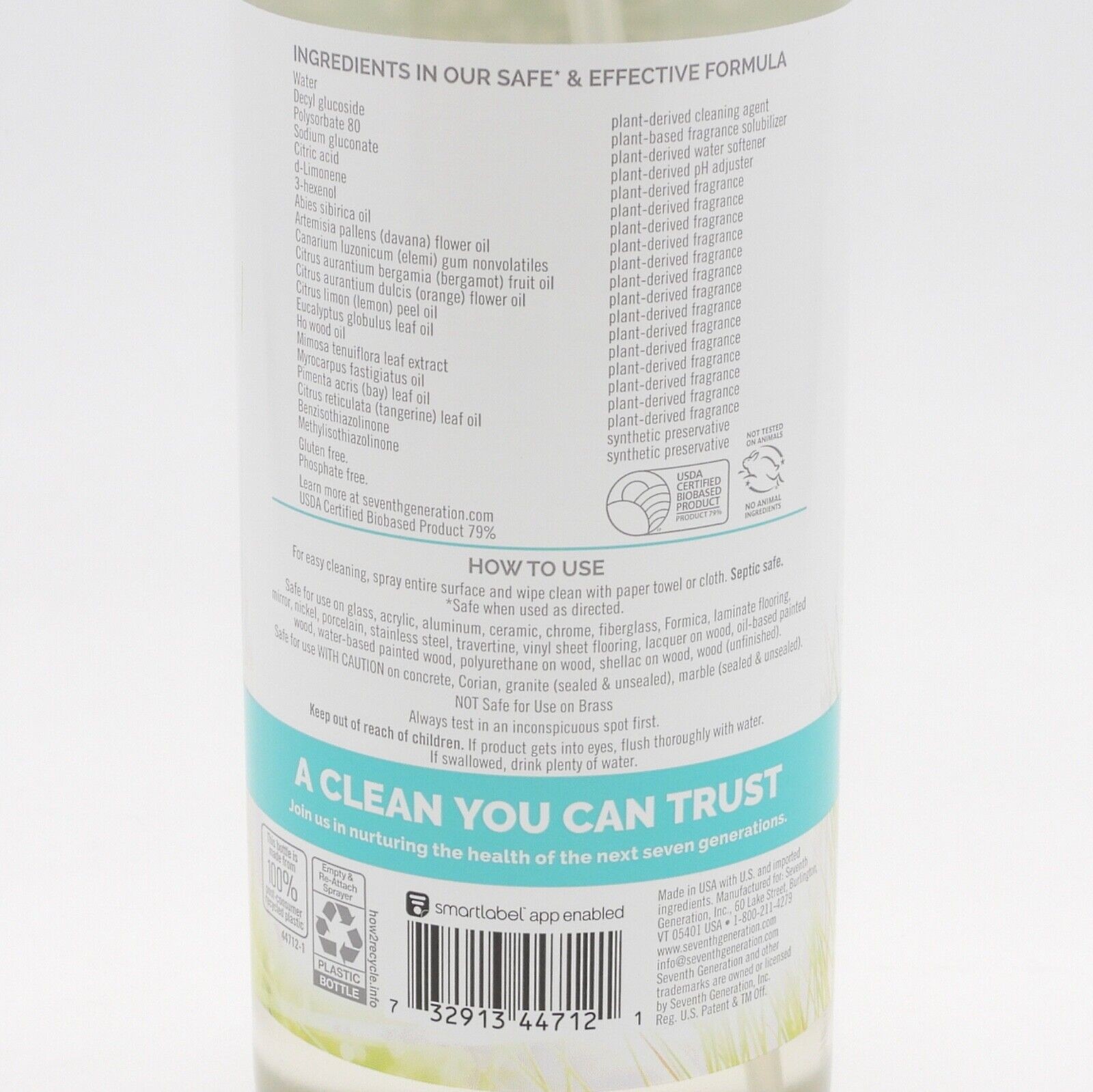 Seventh Generation Glass Cleaner Sparkling Seaside Scent (23oz/680ml) Pack of 3