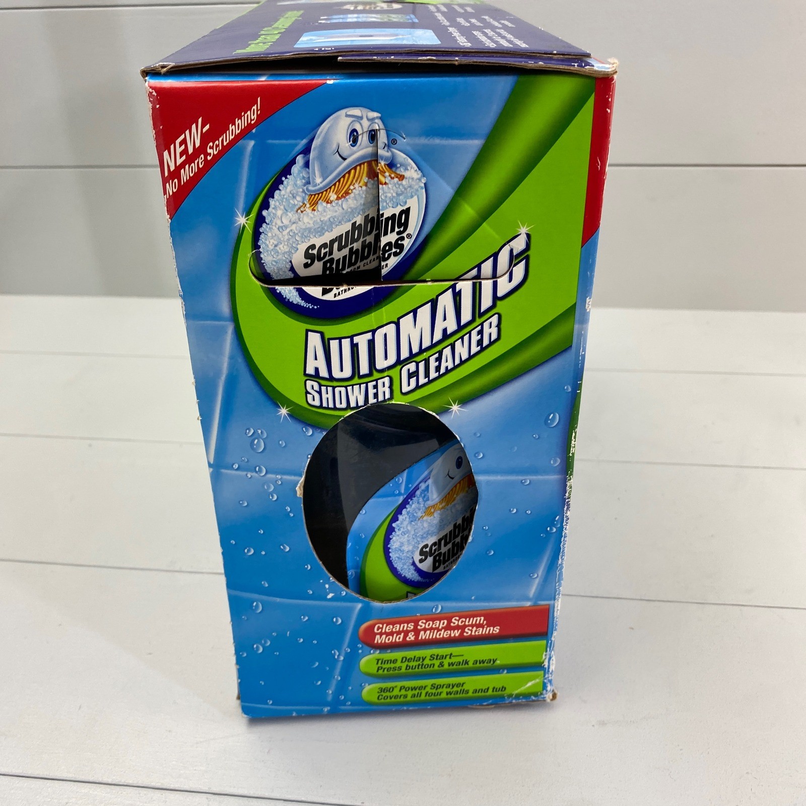 Scrubbing Bubbles Automatic Shower Cleaner New in Worn Box 2 Cleaning Solutions