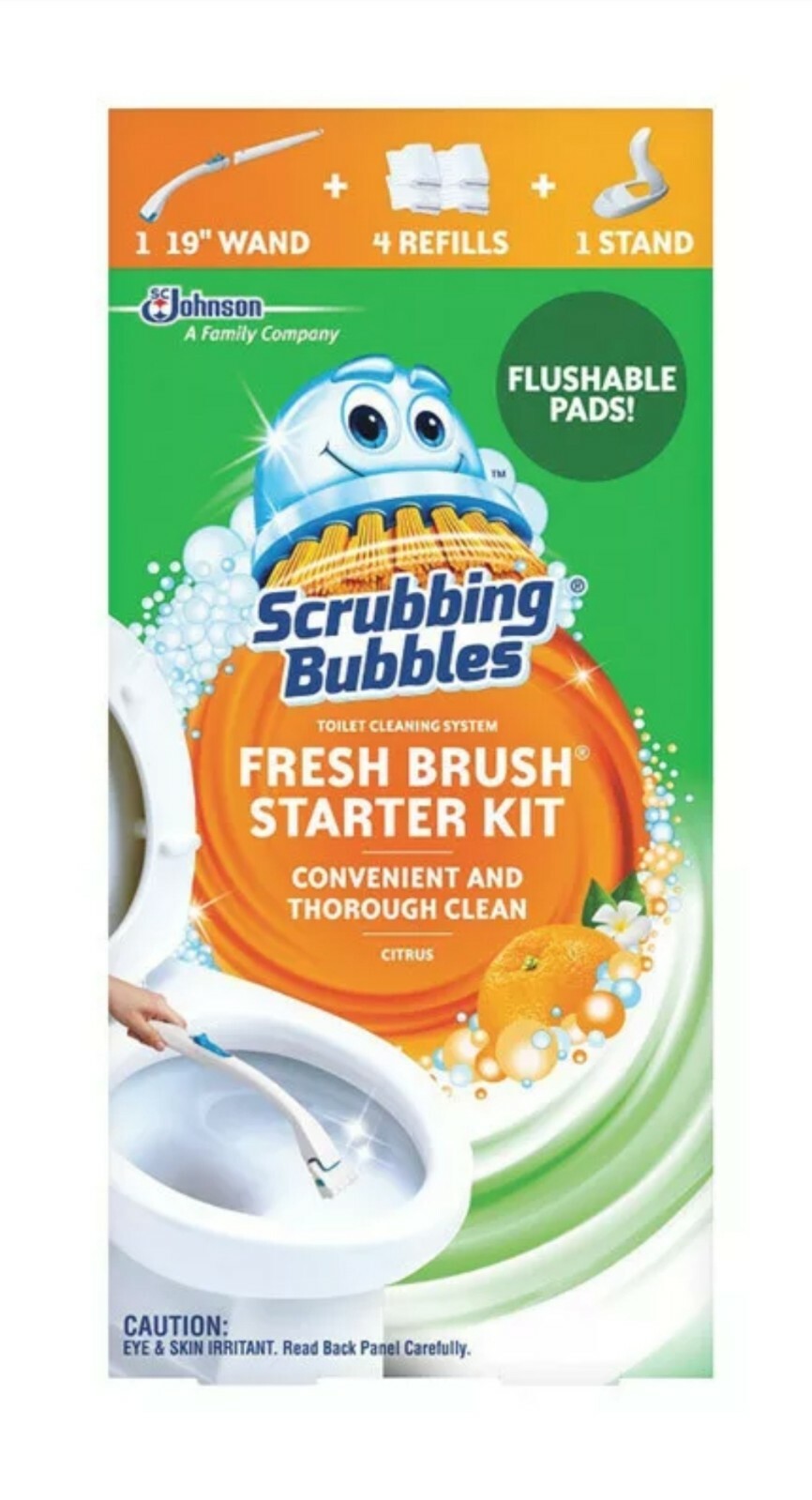 Scrubbing Bubbles FRESH BRUSH Disposable Toilet Scrubber Kit 19 in.