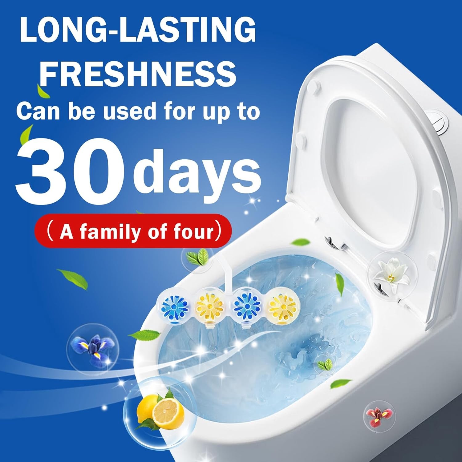 SCENTORINI 4-in-1 Toilet Bowl Cleaner, Rim Hanger Automatic Toilet Bowl Freshene