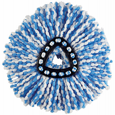 Mop Refill Easy Wring Rinse Clean 8″ W X 2″ L Wet Microfiber Blue/White