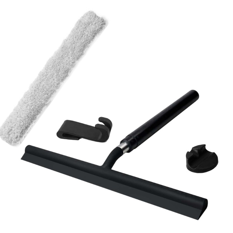 Rubber Floor Squeegee Telescopic Handle For Shower Mirror Tile Cleaning