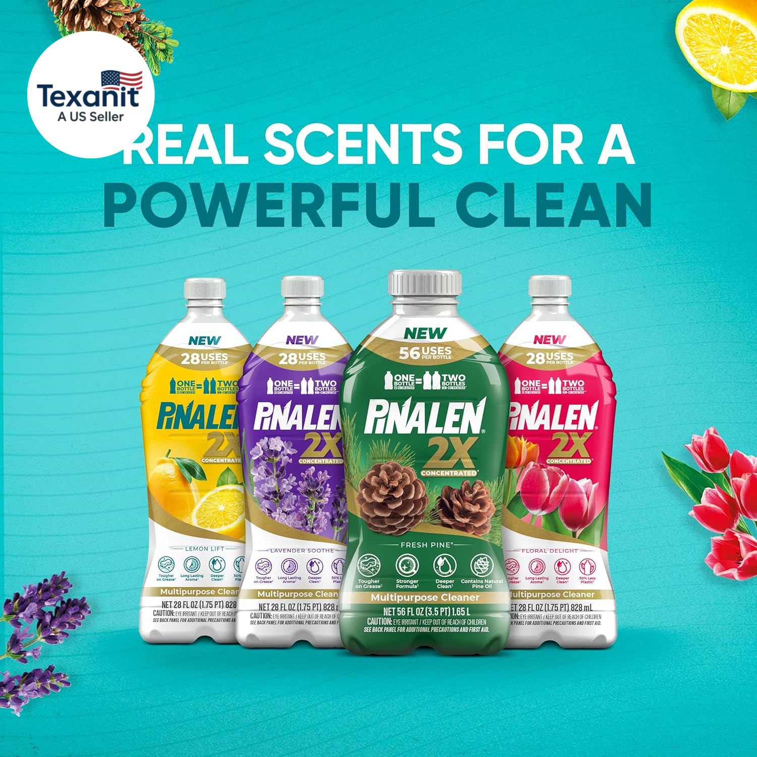 2X Max Aromas Concentrated Multipurpose Cleaner – Floral Delight Scent – 108 Fl