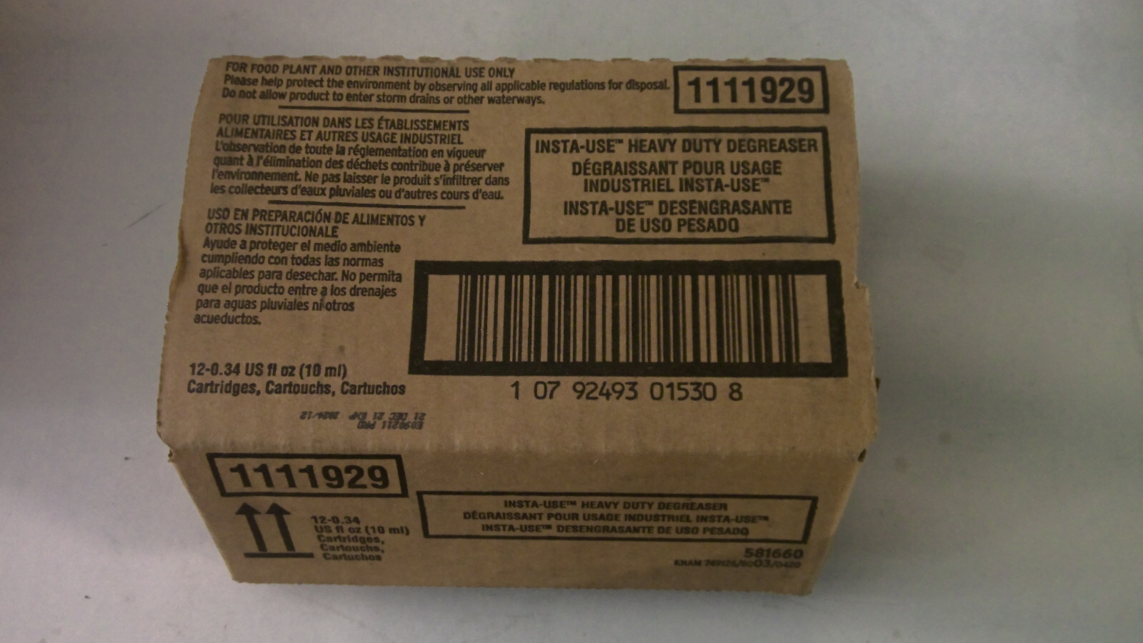 Box of 12 Heavy Duty Degreaser 0.34 US fl oz (10 ml) each