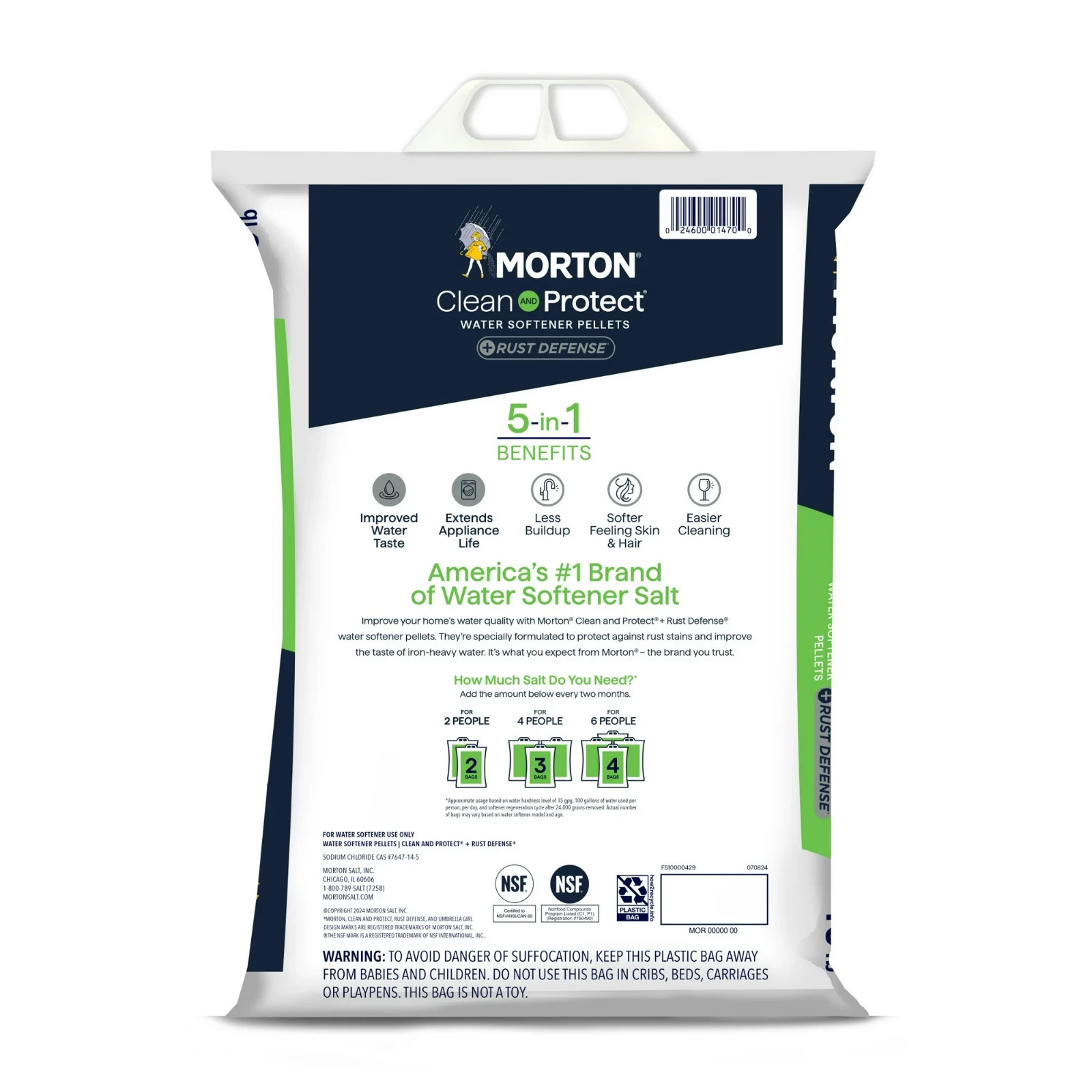 (4 pack) Morton® Clean and Protect Plus Rust Defense Water Softener Salt Pellets