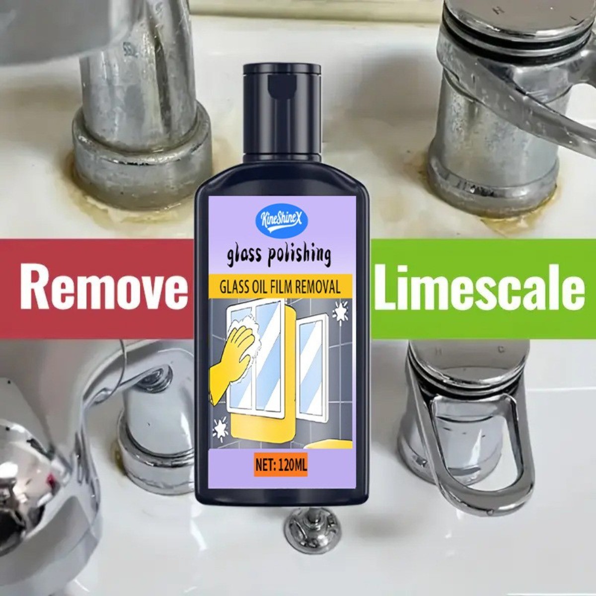 Bathroom Glass Cleaner – Hard Water Stain Remover Paste – 300ml