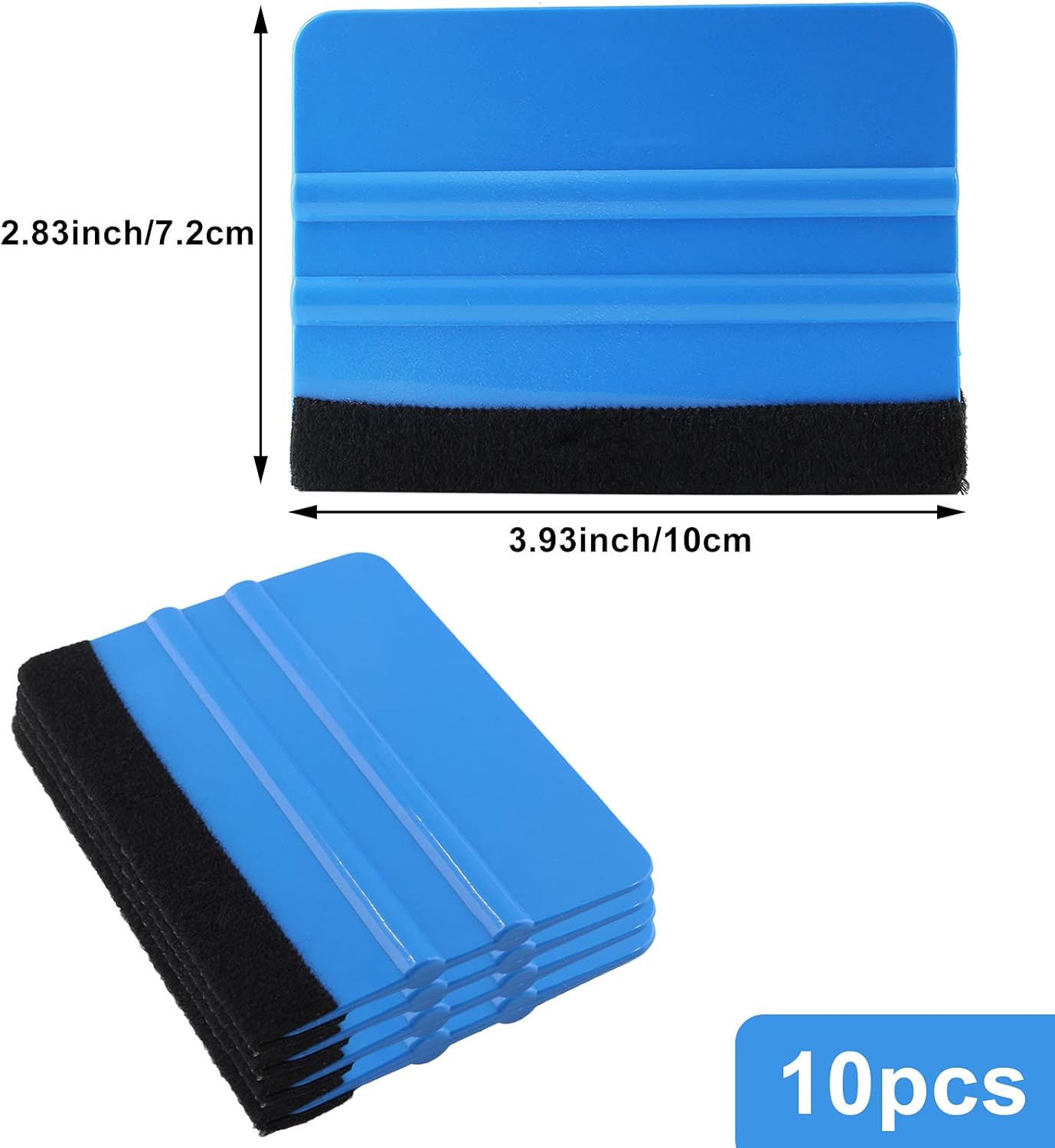 Zorfeter 10 Pcs 4 Inch Felt Edge Squeegee, Car Vinyl Scraper Decal Applicator To