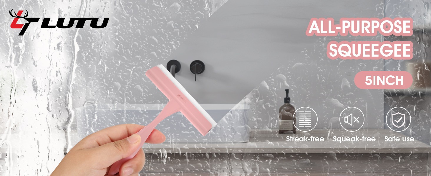 5″ Silicone Shower Squeegee for Glass Doors & Car Windows – Small & Mini Size