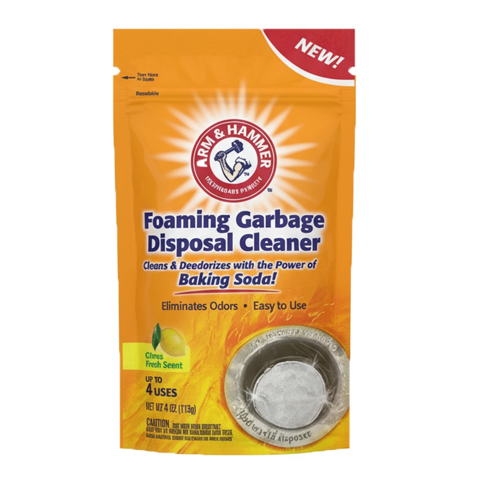 Arm & Hammer Foaming Garbage Disposal Cleaner Citrus Fresh 4 Uses | 1-2 Pack