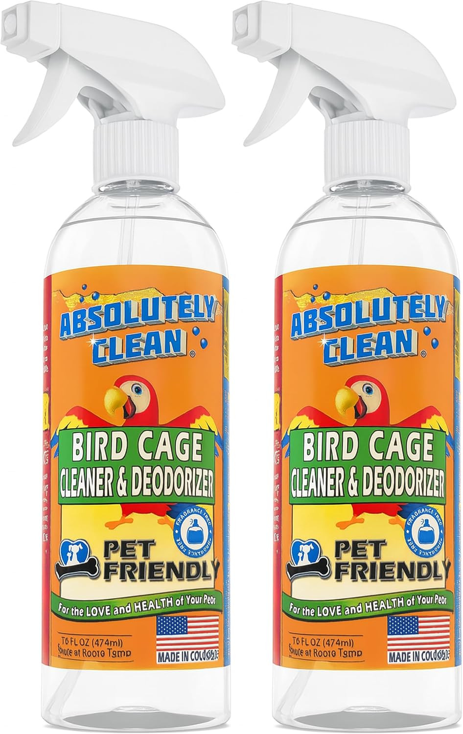 Absolutely Clean Amazing Bird Cage Cleaner and Deodorizer – Just Spray