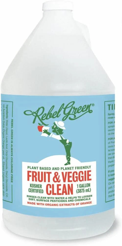 Natural Fruit & Veggie Wash – Plant-Based, No Aftertaste, 1 Gallon Refill