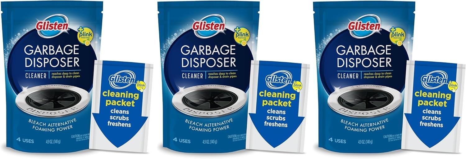 Powerful Bleach-Free Lemon Disposer Cleaner – 3 Drop-In Packets for Easy Use