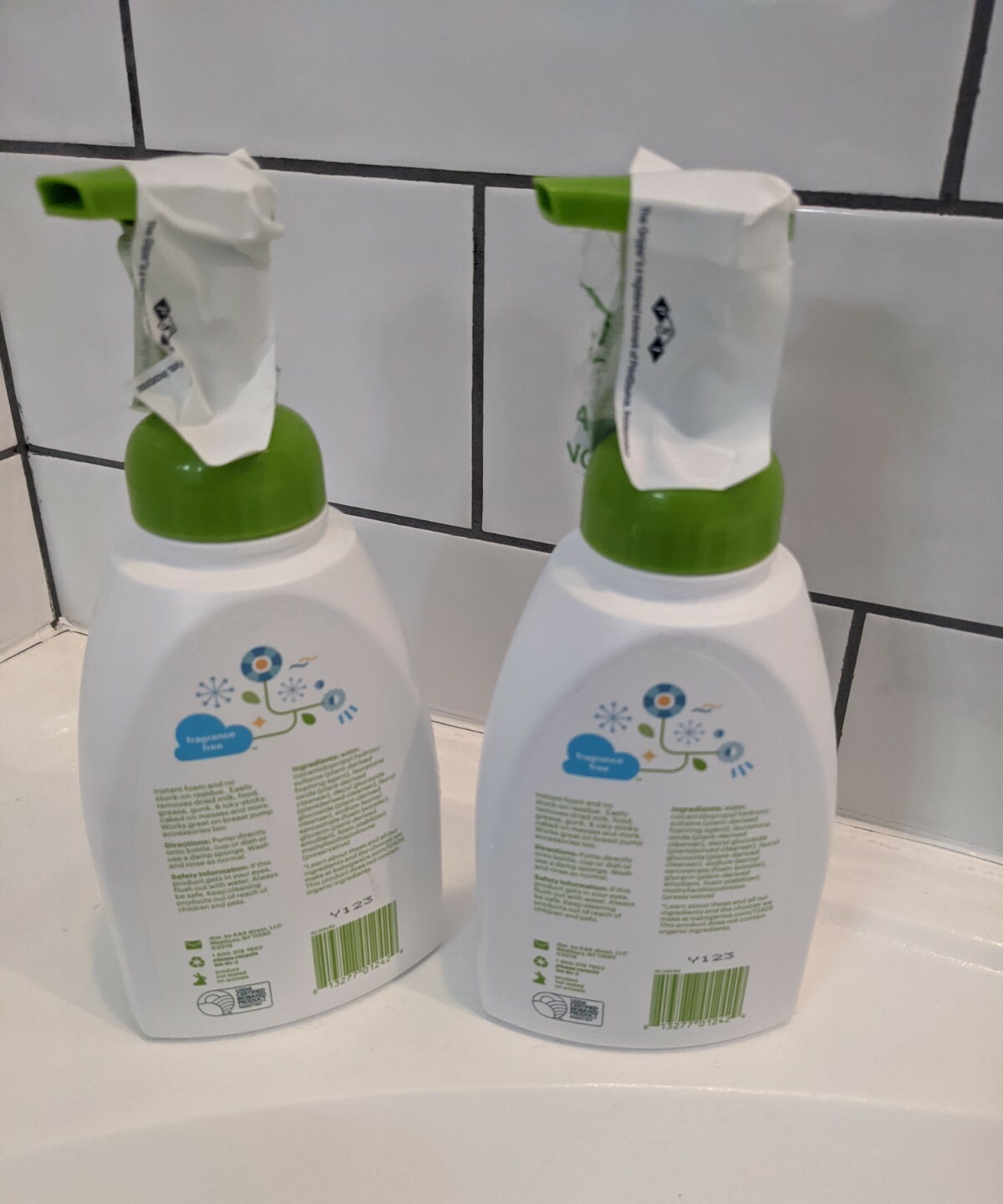 LOT OF 2 Babyganics Foaming Dish and Bottle Soap 16oz Fragrance Free NO DYES