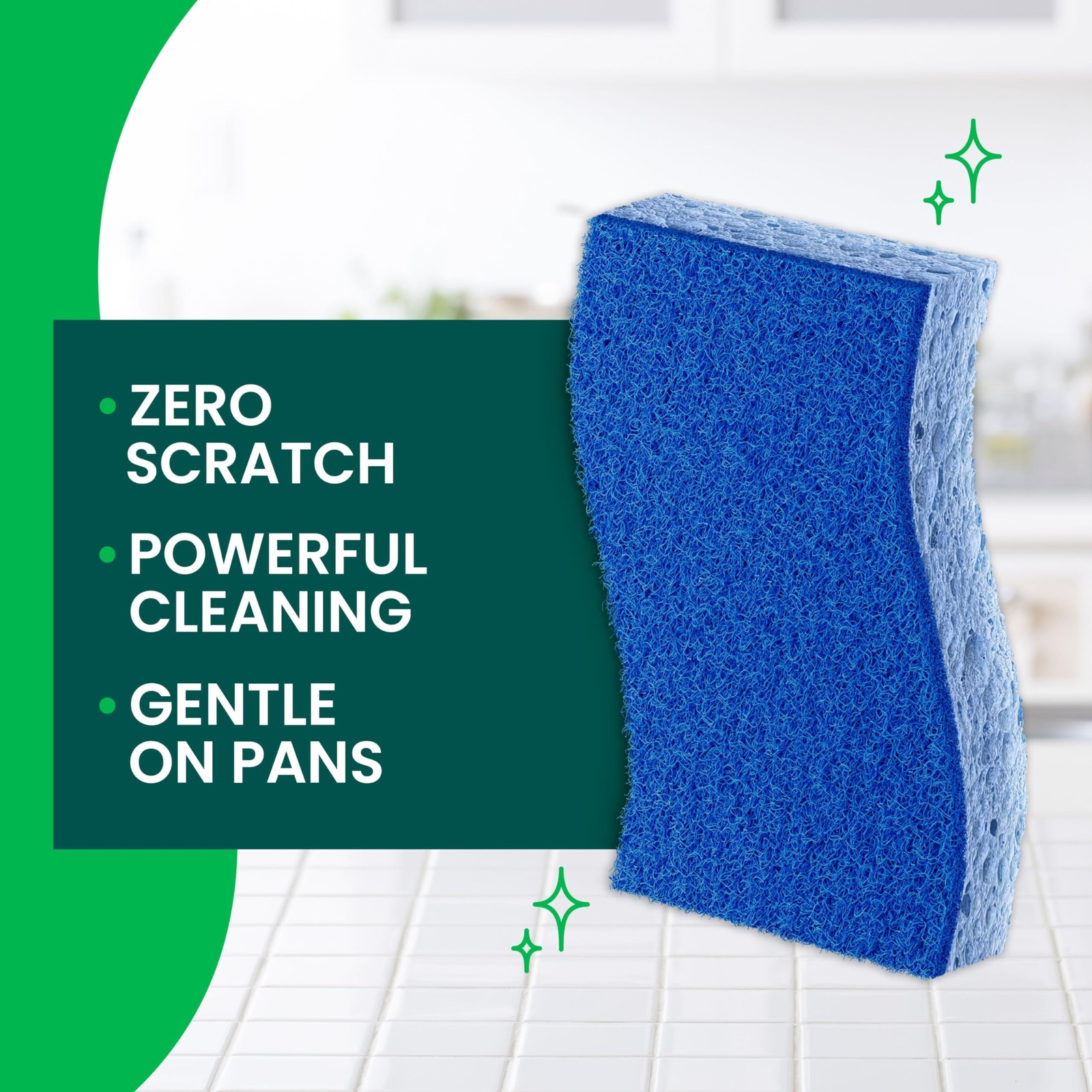 Scotch-Brite Zero Scratch Scrub Sponge, 6 Kitchen Sponges for Cleaning Around