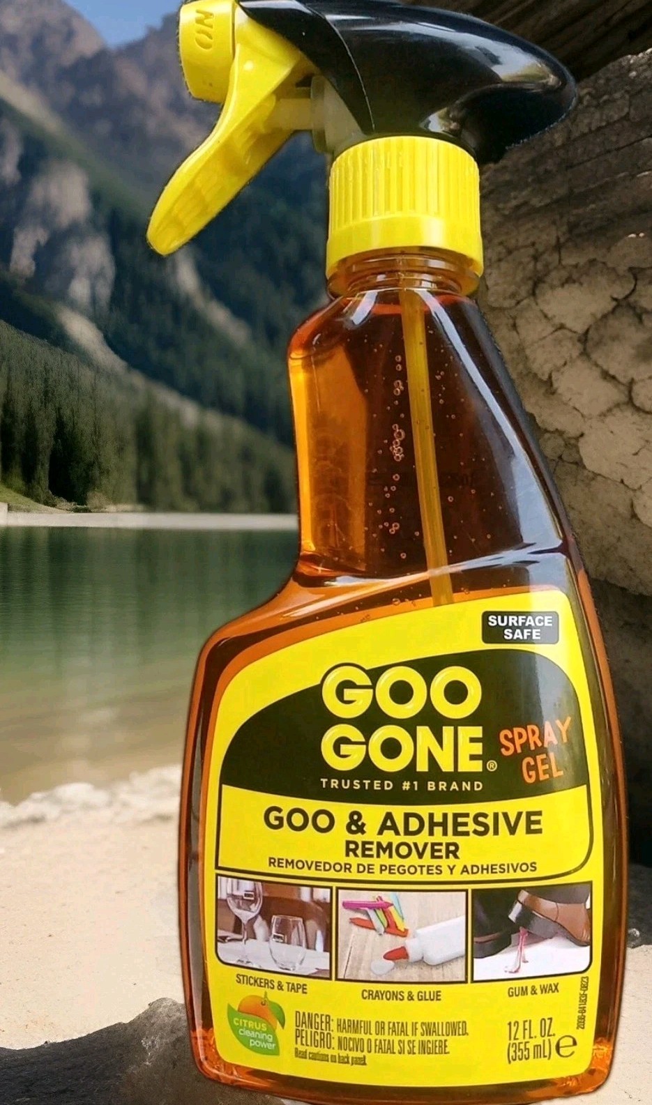 GOO GONE Spray Gel Original Goo&Adhesive Remover Fresh Citrus Surface Safe 12oz