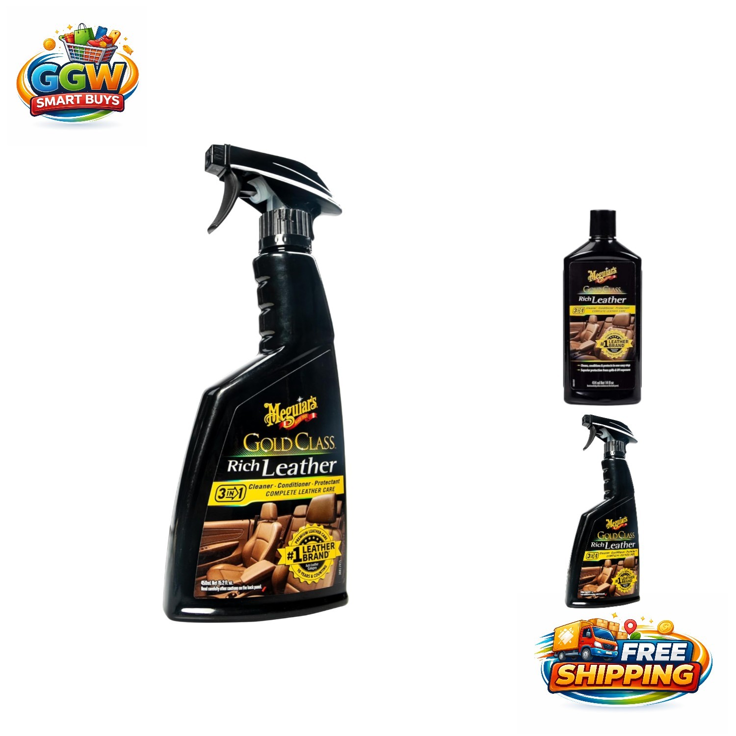 Non-Greasy 3-in-1 Leather Cleaner & Conditioner with Advanced UV Protection