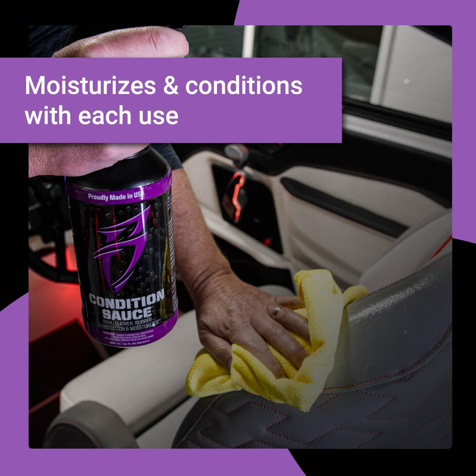 Interior Moisturizer Conditioner UV Protect Vinyl Leather Rubber Boat RV