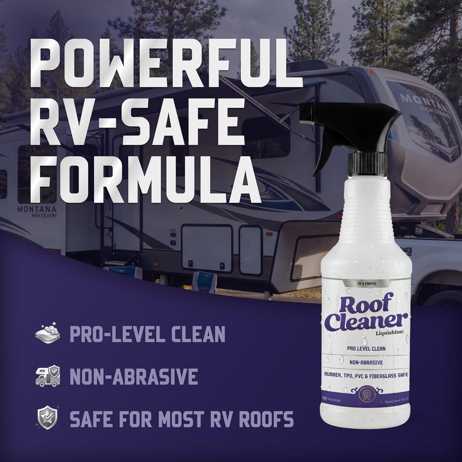Roof Cleaner RV Roof Cleaner with UV Protection, Removes Dirt & Grime, Safe for