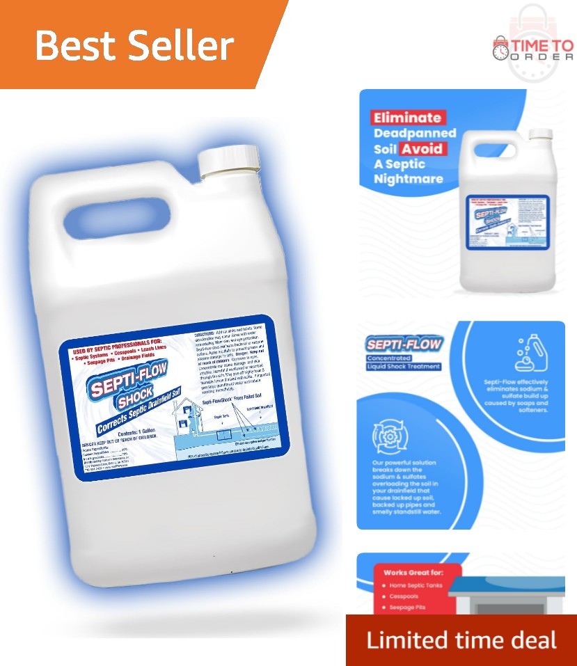 Septic Drain Field Treatment Liquid 128 Fl Oz Clears Leach Fields Dissolves Soil